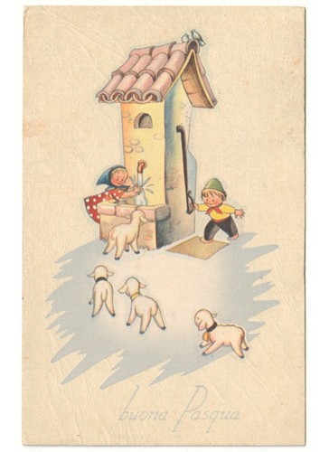 1954 buona pasqua cartolina - buona,