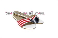 SCARPE DONNA CIABATTE BANDIERA AMERICANA USA 36 37 38 39 40 41 COD 434