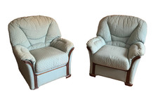 Set 2 Poltrone Classiche Verde Chiaro – Cuscini Sfoderabili, Ottime Condizioni