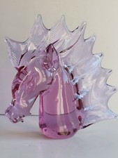 VECCHIA MURANO .TESTA DI CAVALLO COLOR AMETISTA