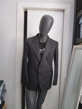 FACIS giacca in pura lana usato uomo man Tg 54 grigio antracite gessato XYC855L