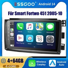 Autoradio 2DIN 4Core per Smart Fortwo 451 4+64G Android 14 Carplay GPS Navi RDS