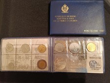 Argento - n.2  Monete Divisionali  San Marino 1987, FDC con 1.000 lire d'argento