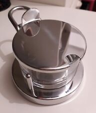 ALESSI FORMAGGERA ZUCCHERIERA ACCIAIO LUCIDO 18/10 - VETRO NUOVA DESIGN