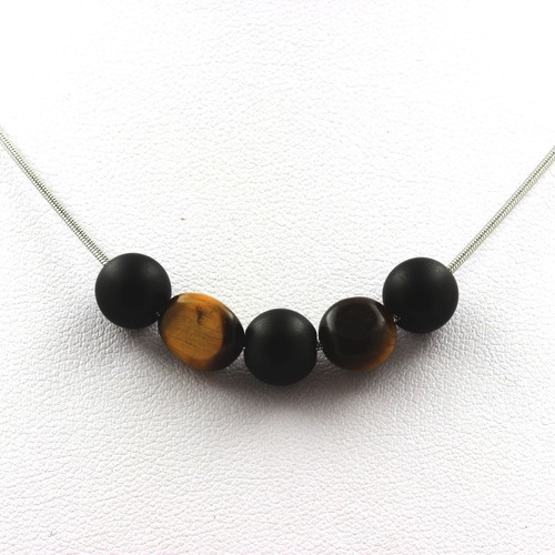 Collana perle onice nero - collana, opaco