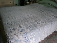 COPERTA MATRIMONIALE ARTIGIANALE  ALL'UNCINETTO  LAVORAZIONE A FILET