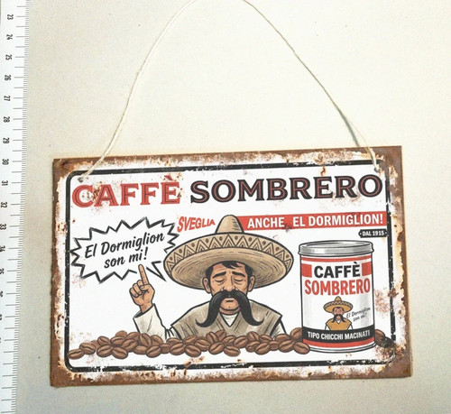 Targa caffè chicchi sombrero