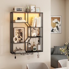 Portabottiglie da parete Cantinetta a Parete Con illuminazione a LED e ripiani