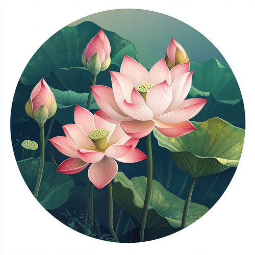 Adesivo fiore loto 9 - x,