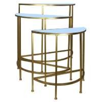 Set 3 pz consolle oro metallo