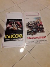 2 LOCANDINE FILM CM.33 X 70 CIRCA L'  ALCOVA E POLIZIOTTO SPRINT 