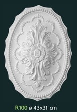 Rosone in gesso bianco per