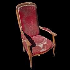 ANTICA POLTRONA STILE LUIGI FILIPPO in LEGNO di NOCE ITALIA Epoca metà Ottocento