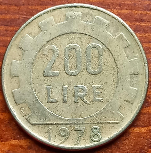 Rara moneta 200 lire anno - moneta, 1978