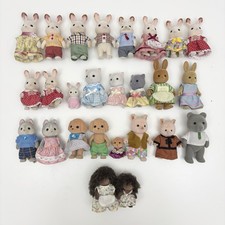 Calico Critters Sylvanian Families lotto di 26 figurine coniglio gatto cane maiale orso