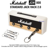 MARSHALL Jack Rack White JCM800 Portachiavi da parete con 4 jack chitarra Plug 