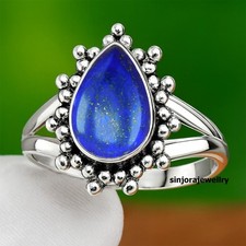 Anello regalo fatto a mano in argento sterling 925 con pietra preziosa...