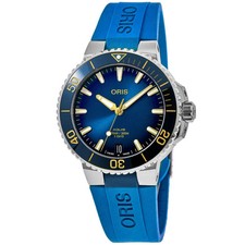 Nuovo Orologio Uomo Oris Aquis Automatico Quadrante Blu 01 400 7769 4125-07 4 22 75FC