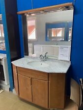 MOBILE BAGNO ALTA GAMMA ROVERE TOP IN MARMO CON SPECCHIO E LAVABO MADE IN ITALY