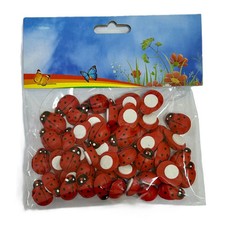 50 PEZZI COCCINELLA in LEGNO