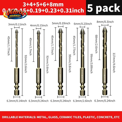 Set punte 12mm - punte, 3-12mm