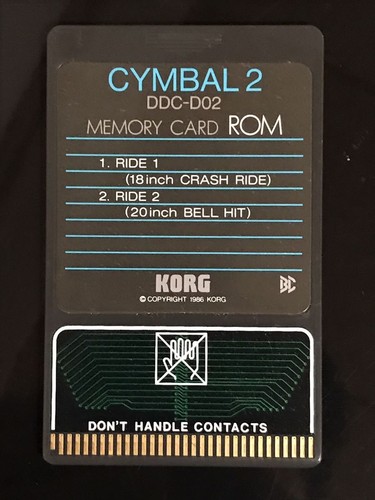Korg ddc d02 cymbal memory - korg,