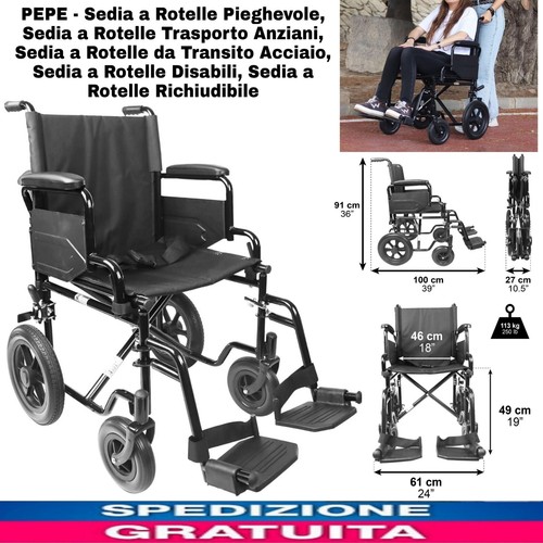 Sedia rotelle pieghevole - rotelle,