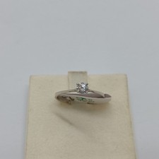 ANELLO DA DONNA SOLITARIO CON ZIRCONI IN ORO BIANCO 18KT 1,15 GR. (8127) N14