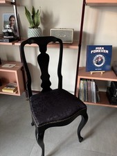 Set 6 sedie in legno massello rivestite e foderate