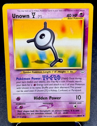 Carta pokemon unown 64 - carta,