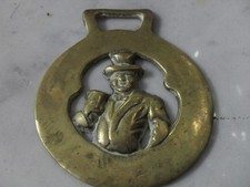 ANTICO FINIMENTO IN OTTONE PER CAVALLO  ORNAMENTO INGLESE VINTAGE