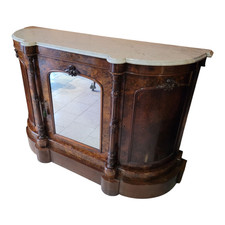 Servante vittoriano in radica con piano in marmo bianco, Regno Unito