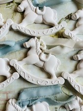 Segnaposto gessetti profumati Battesimo Nascita Cavallo A Dondolo