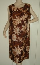 VESTITO ABITO MARRONE A FIORI TAGLIE FORTI LEGGI LE MISURE