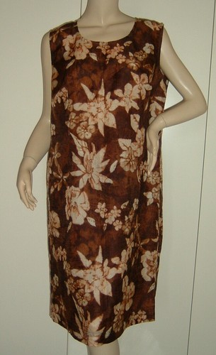Vestito abito marrone fiori - abito, a