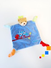 Doudou Plat/Mouchoir Ours Bleu Chouette/Hibou/Oiseau Branche Anneau - Kaloo 2013
