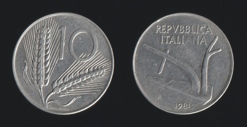 Lire 1981 spighe aratro - spighe,