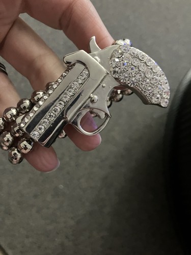Rhinestone pistol bracelet - rhinestone,