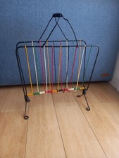 Vintage Modernariato Portariviste Metallo Scoubidou Scubidu 