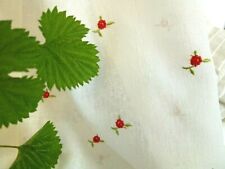 TESSUTO PER TENDINA A METRAGGIO FINESTRA BIANCA ROSELLINE ROSSE ricamate cm50/80