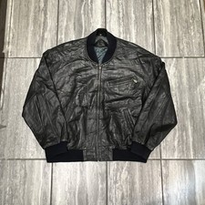 Bomber uomo vintage Vera Pelle nero pelle super morbida taglia 60