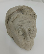 Statuetta Scultura Volto Uomo Anziano 9 cm Vintage