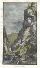 Stampa antica CISMON del GRAPPA Fortificazione di COVOLO Vicenza 1880 Old Print