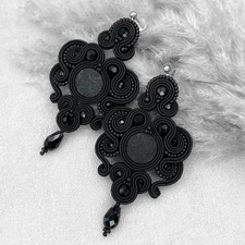 Orecchini Soutache neri fatti