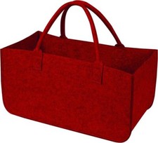 BORSA CESTA PORTALEGNA LEGNA DA ARDERE ROSSA IN FELTRO 46LT 51x33x27CM