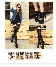  SCARPE DA DONNA STIVALI SEXY GIRL TACCO ALTO ROSSO NERO art 6512-29