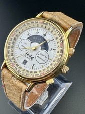 Orologio Uomo Audel Fasi Lunari Anni 90 Perpetuo Triplo Calendario Funzionante Vintage E2