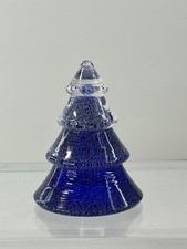 Albero di Natale in vetro blu Hadeland Norvegia 3,25 pollici vedi foto