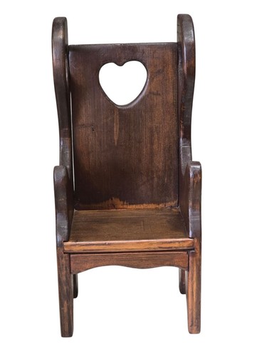 Vintage wooden doll chair - wooden, w/