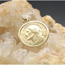 MEDAGLIA " Dio ti protegga"  IN ORO GIALLO Unoaerre  750/1000,18KT.